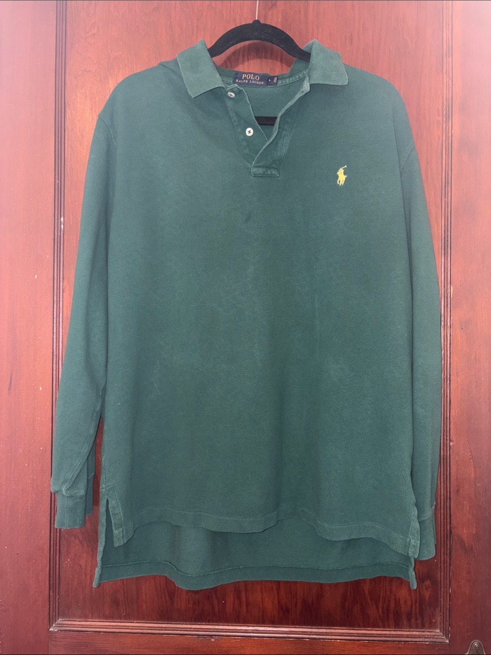Polo by Ralph Lauren Forest Green Long-Sleeve Polo with Yellow Pony